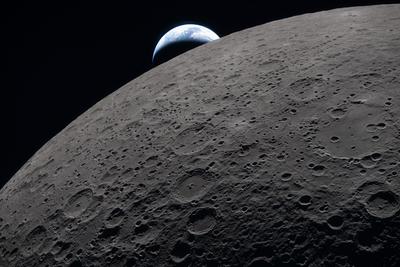 Earthrise over the lunar far side